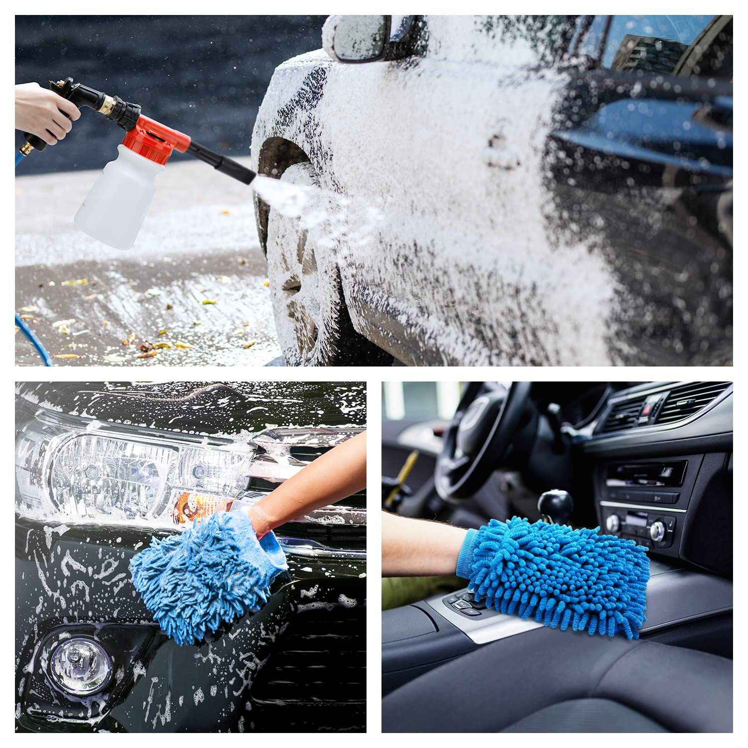 Ohuhu Car Wash Foam Gun with 6 Adjustable Foam Levels, 3/8