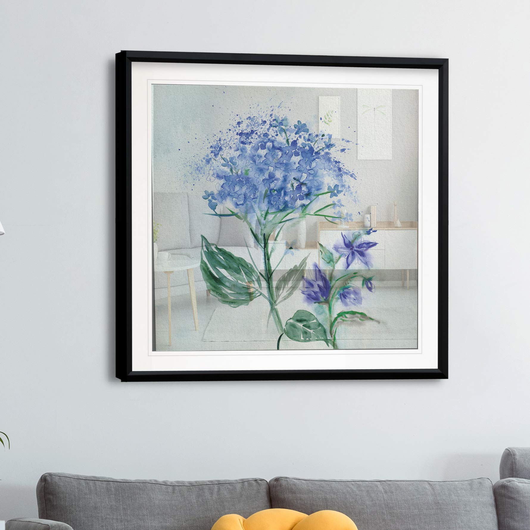 Blue Flower Framed Giclee Print - Wall Art for Home Decor