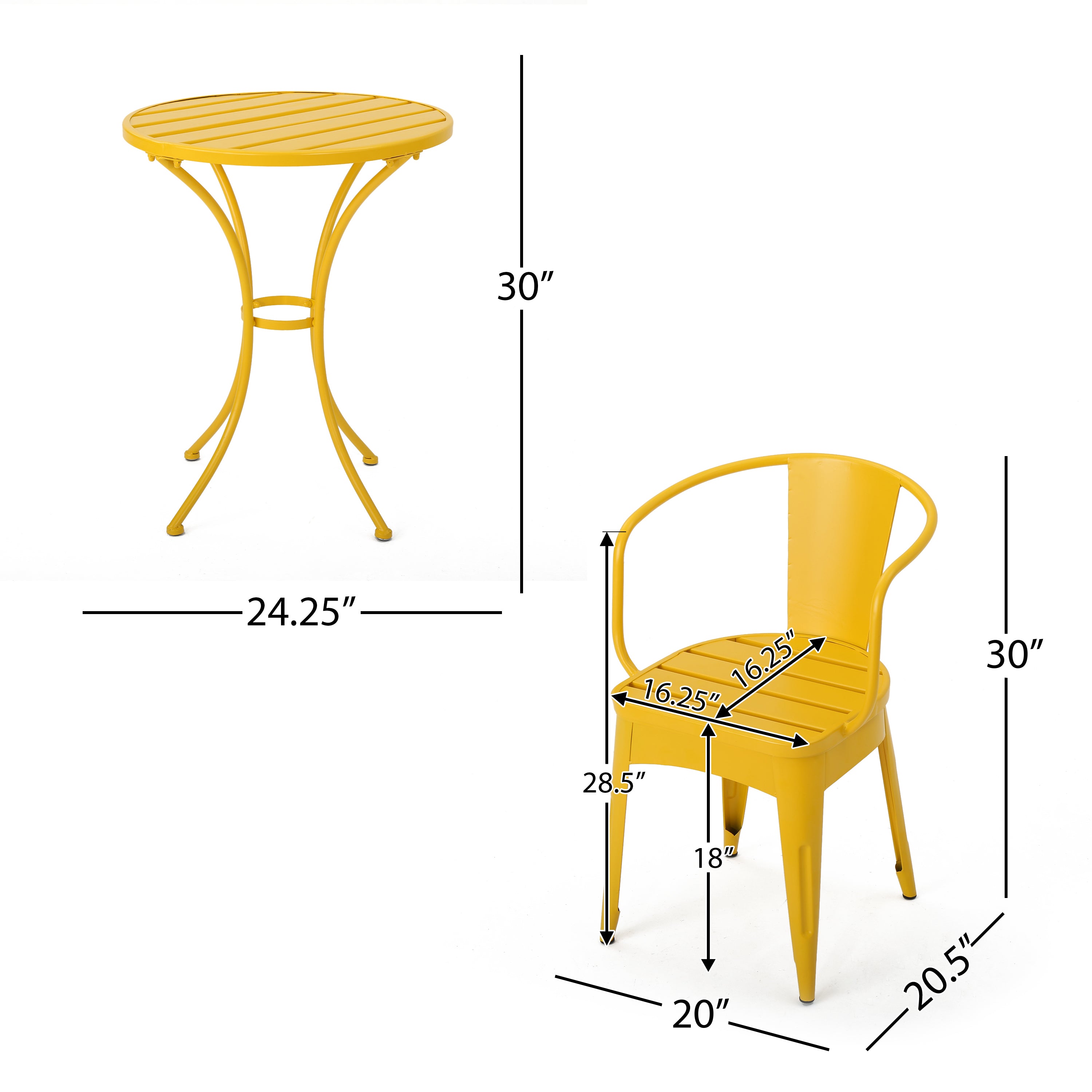 COLMAR 3-Piece Knock Down (KD) Metal Furniture Set - Perfect for Living Room, Bedroom or Office Assembly