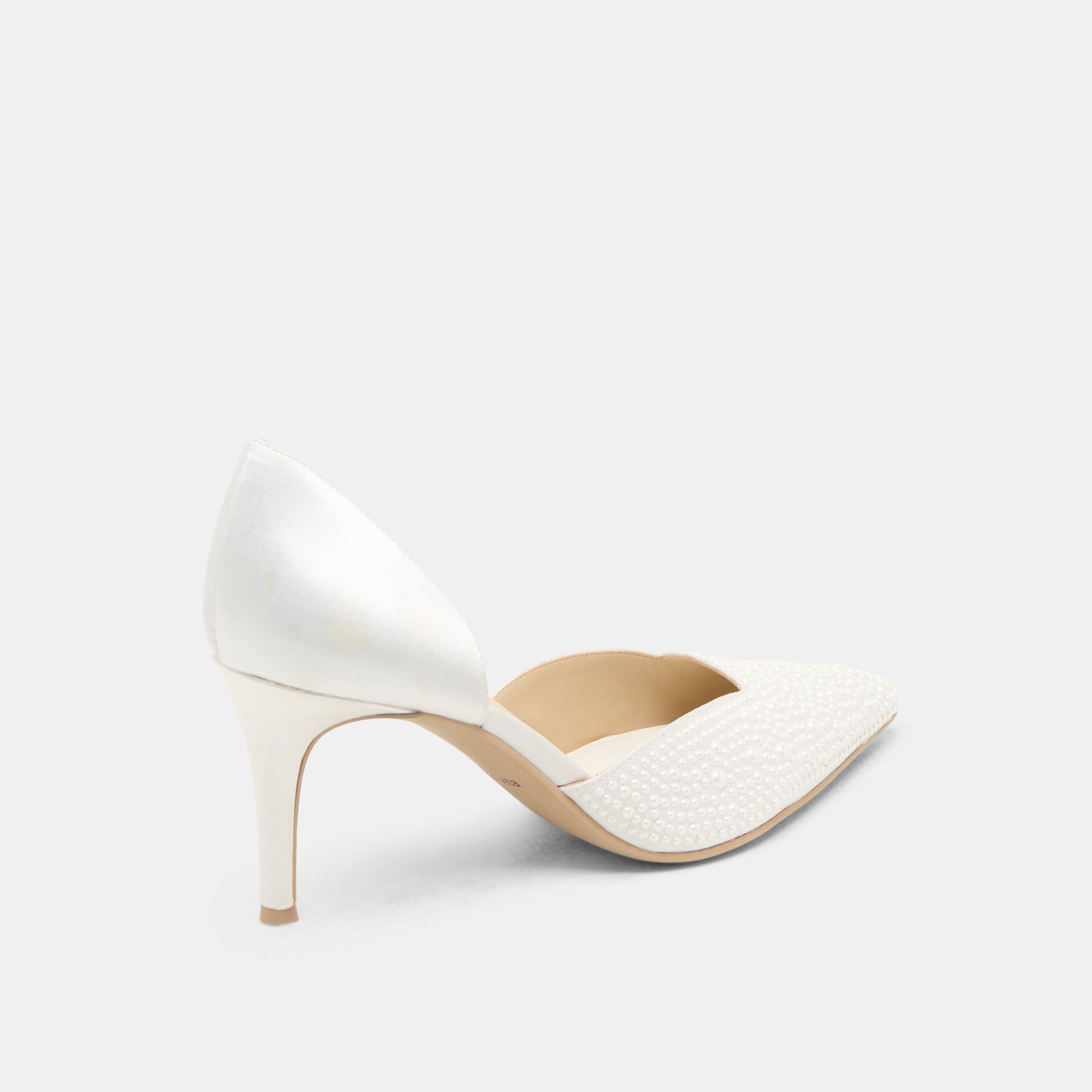 Eloy Pearl Heels - True White Satin Women's Dress Shoes for Weddings, Parties & Special Occasions
