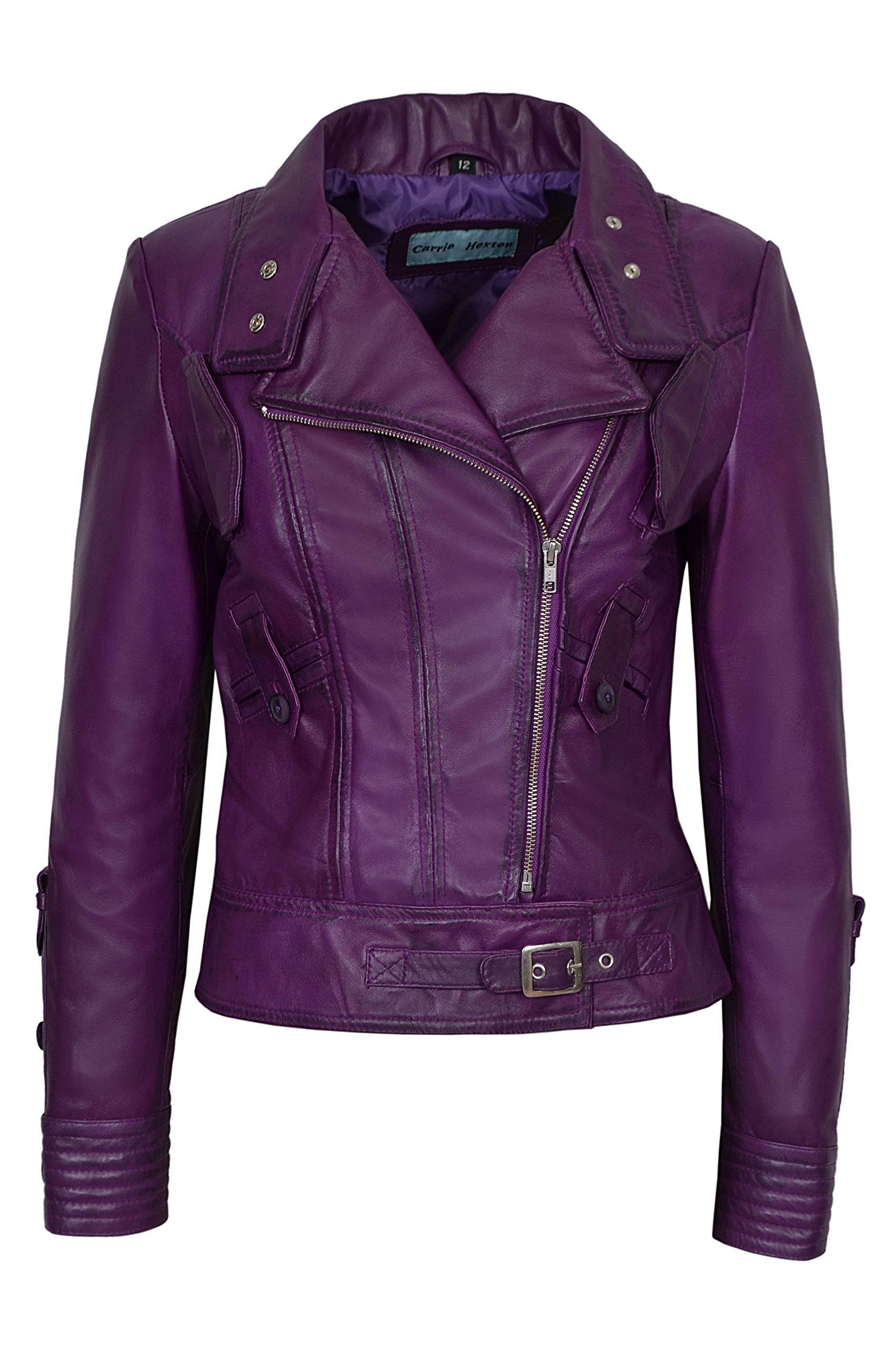 Women's Supermodel Leather Jacket | Rock Biker Fashion Jacket | Genuine Napa Leather | Stylish Outerwear for Night Out, Concert & Motorcycle Riding