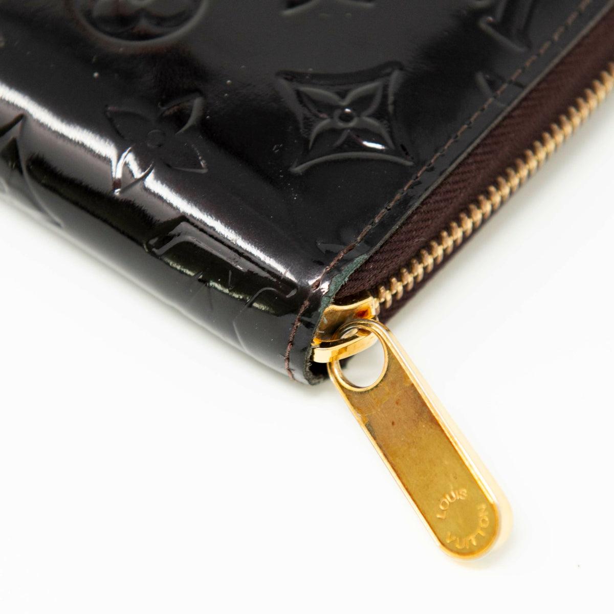Authentic Louis Vuitton Burgundy Monogram Vernis Long Zip Wallet for Women | Luxury Leather Billfold with Multiple Card Slots | Perfect for Everyday Use, Travel & Gift Giving