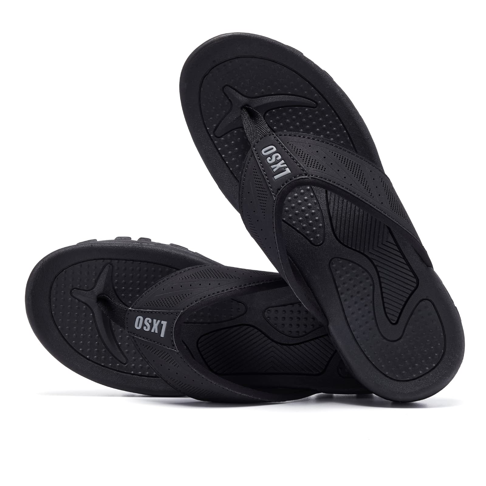 **Men's Comfortable Flip Flops with Arch Support - Water Resistant Beach Sandals & Shower Shoes for Pool, Travel, and Relaxation**