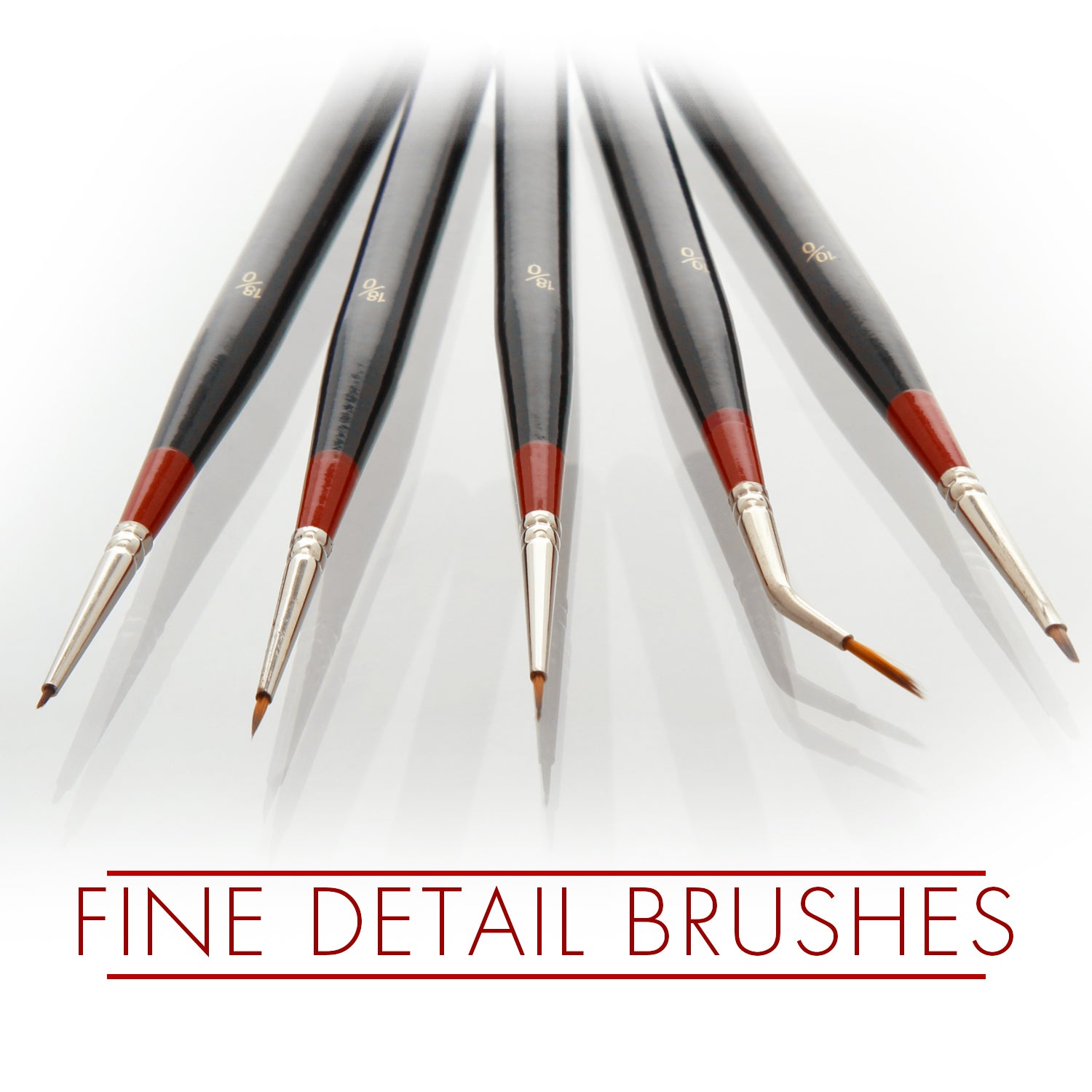 5-Piece Miniature Tight Spot Micro Fine Detail Art & Beauty Taklon Brush Set with Wood Handles - Perfect for Watercolor, Acrylic Painting & Nail Art