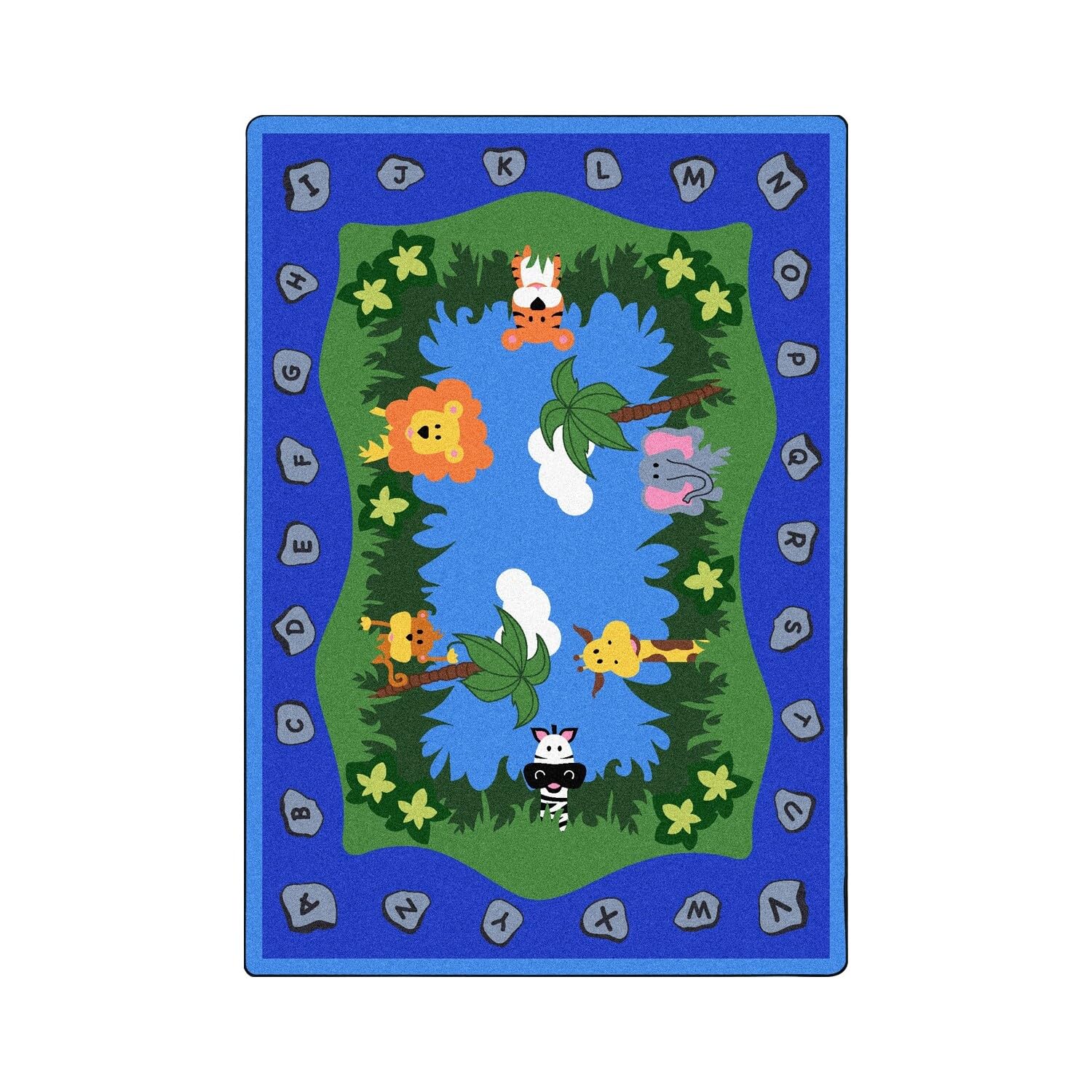 Joy Carpets Kid Essentials Jungle Peeps Rug for Infants & Toddlers - Colorful 7'8