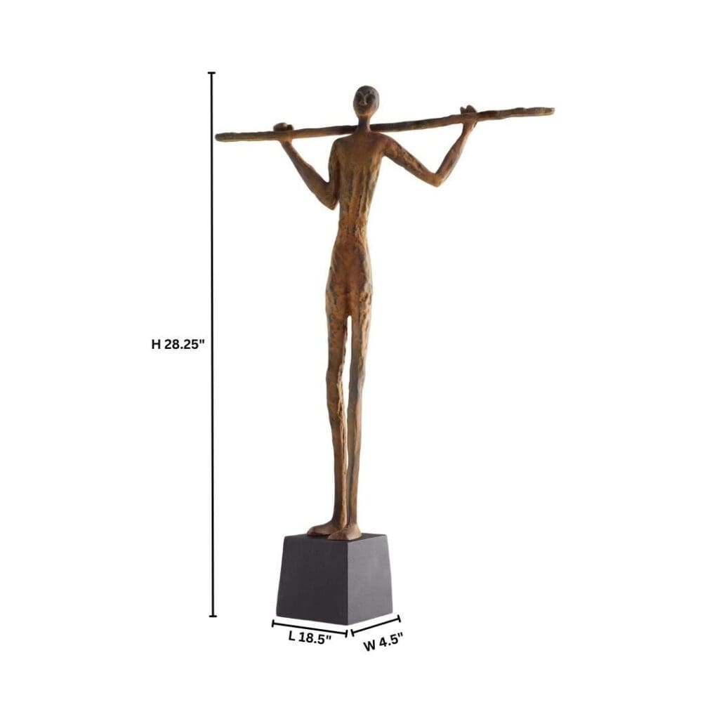 Cyan Design 11673 Maasai Shepherd Rustic Handmade Statue - African Tribal Decor for Home, Office & Garden