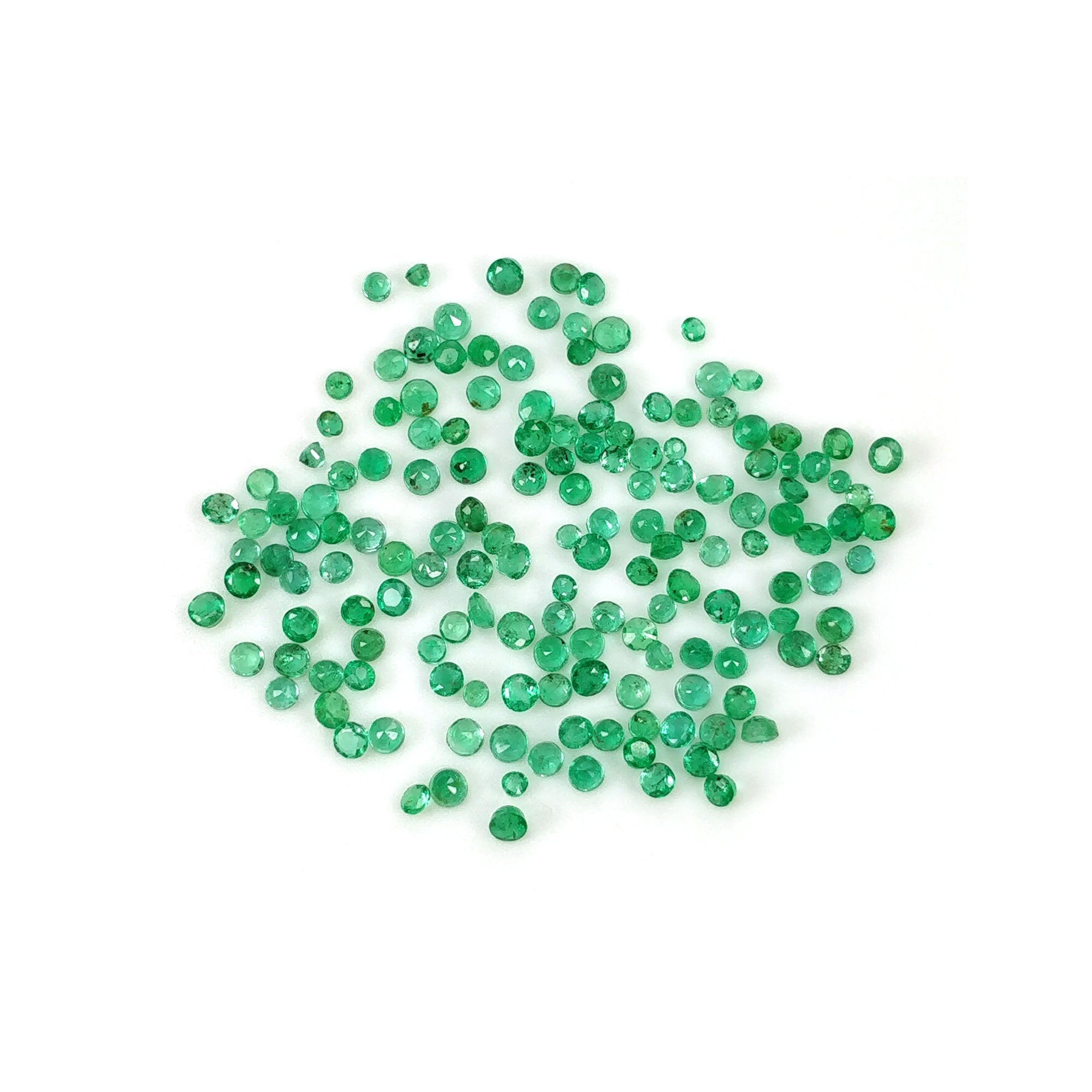 5.00cts Natural Untreated Green Emerald Gemstone - Round Cut 1.5mm-2mm for Jewelry Making, Engagement Rings & Luxury Gifts