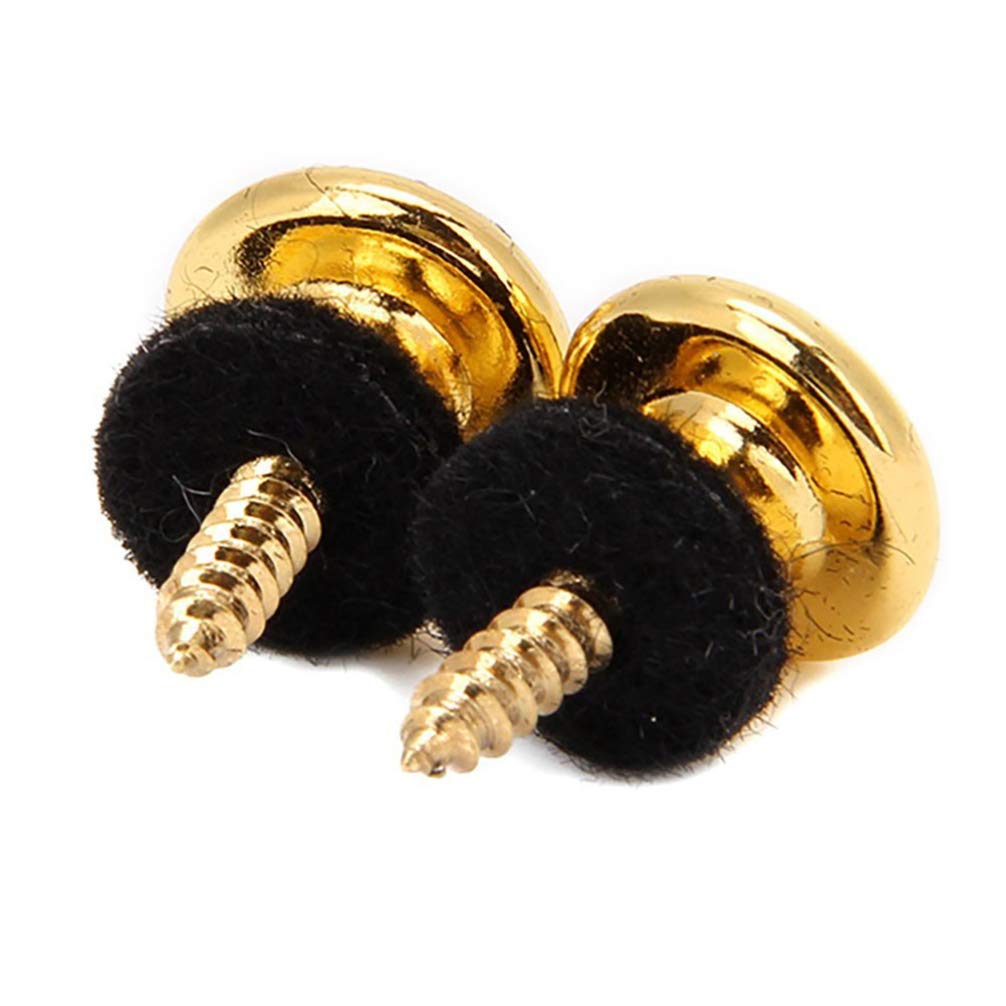 Healifty 2-Pack Jockstrap Electric Guitar Strap Locks - Non-Slip Guitar Strap Blocks for Round & Non-Round Headstocks - Gold Bass Guitar Accessories - Perfect for Live Performances & Studio Sessions