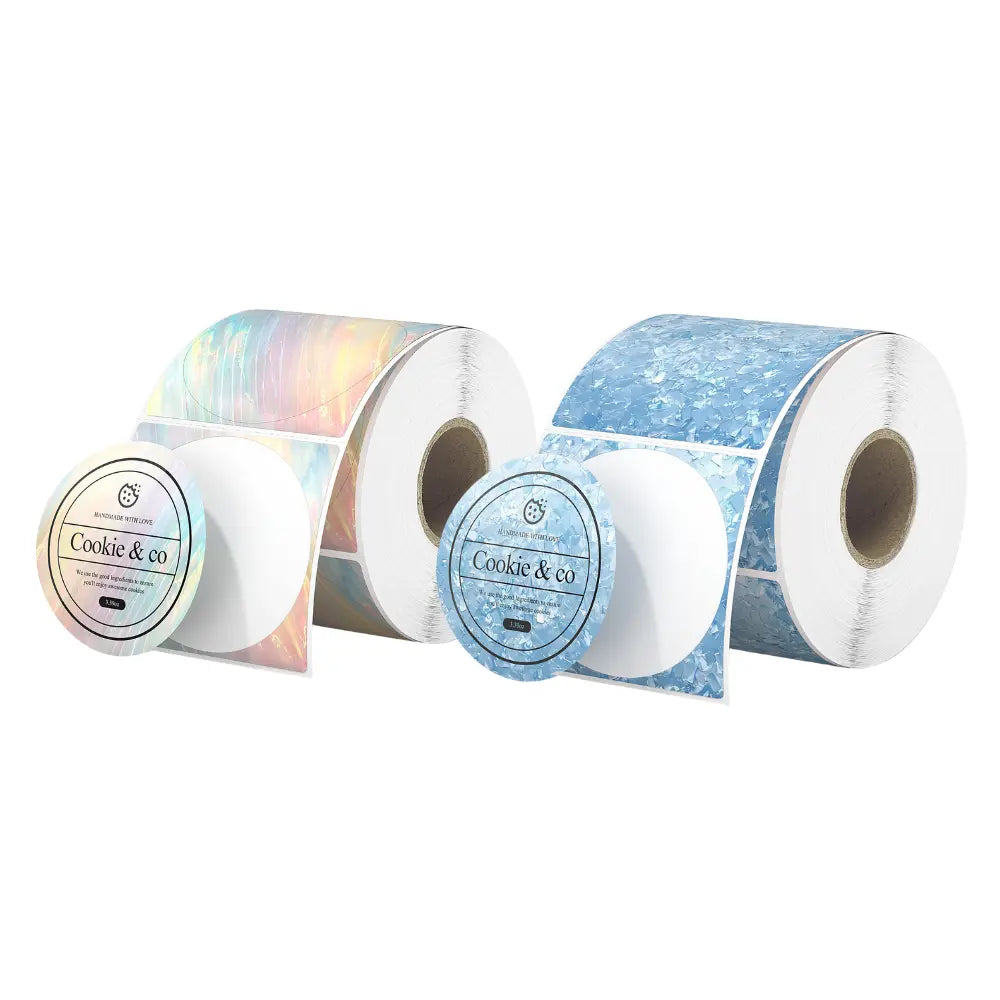 MUNBYN DIY Shell Pattern Thermal Sticker Labels - Waterproof, Durable for Shipping, Packaging & Organization - Perfect for Small Business, Retail & Home Use