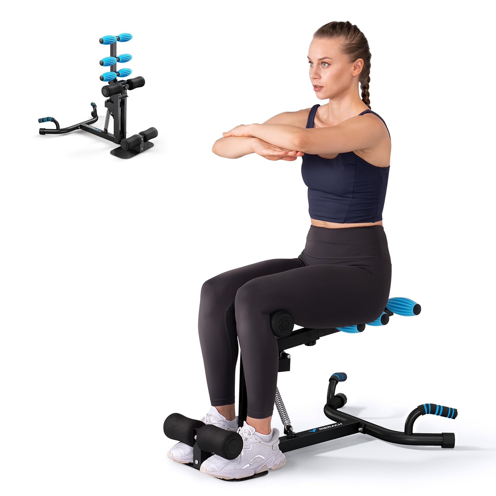 MERACH Adjustable Deep Squat Machine for Women - Glutes & Core Trainer, Leg Push Up Workout Equipment for Home Gym - Perfect for Toning, Strength Training & Home Fitness Routines