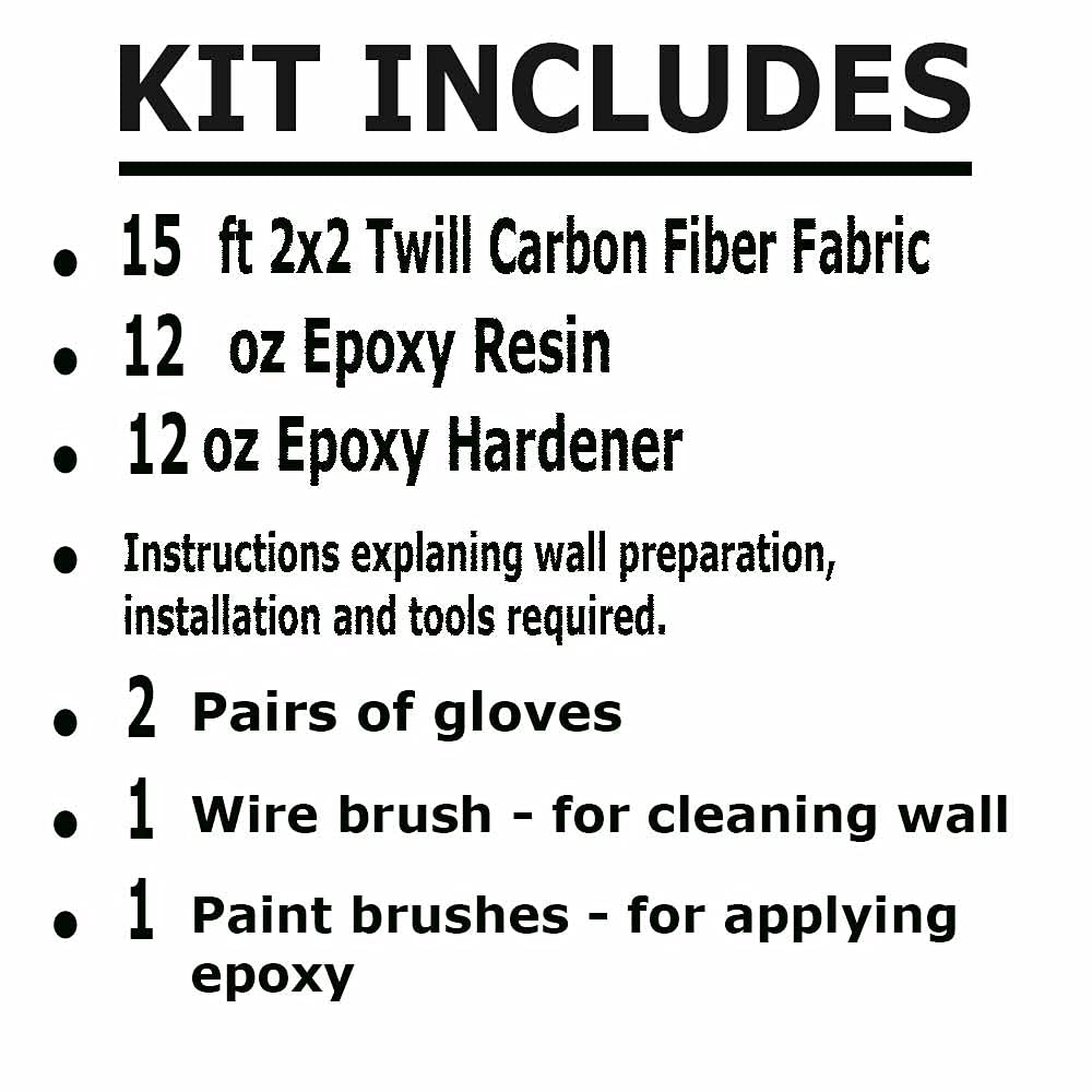 15 ft Carbon Fiber Basement Wall Crack Repair Kit - Strong Foundation Wall Reinforcement - Easy DIY Installation with Instructions - Perfect for Home Basement, Garage, and Structural Repairs