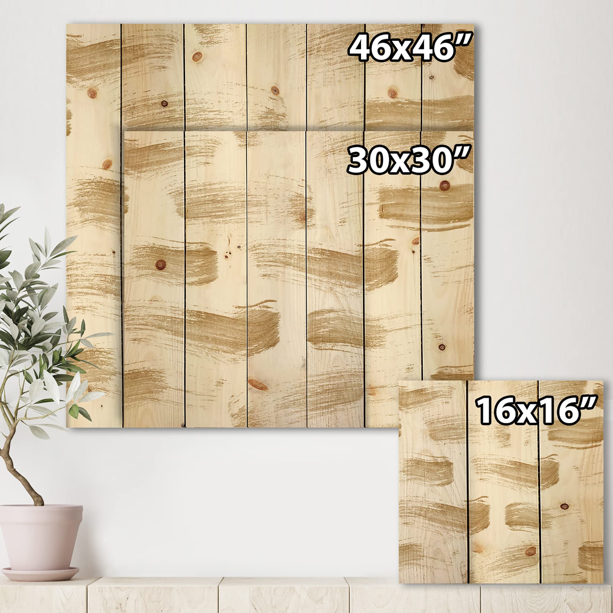 Modern Gold Abstract Wood Wall Art - Handcrafted Contemporary Pine Wood Decor for Living Room, Bedroom & Office | Large Abstract Wood Panels with Golden Strokes Design