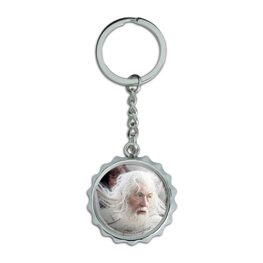 Lord of The Rings Gandalf The White Keychain - Chrome Plated Metal Bottle Opener & Pop Cap - Perfect for Fans, Collectors & Beer Lovers at Parties, Gifts & Movie Nights