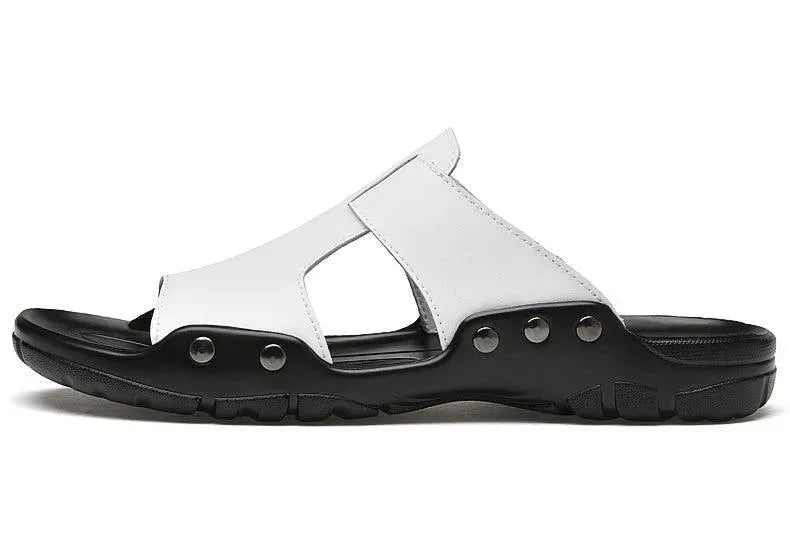 Comfortable Summer Slip On Leather Sandals for Women - Breathable & Lightweight Casual Shoes for Beach, Vacation, and Everyday Wear