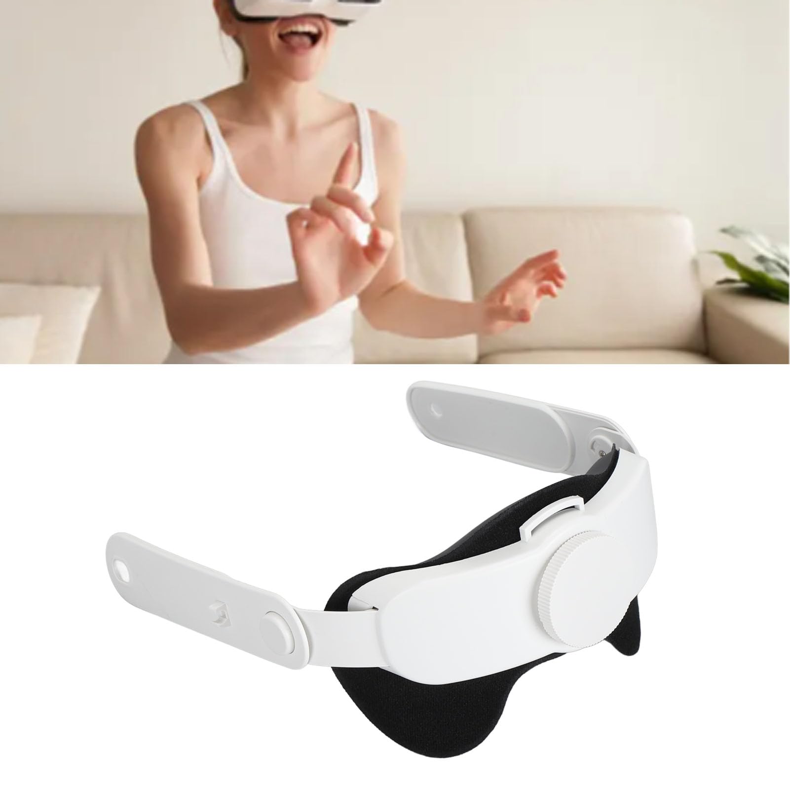 Adjustable VR Headset Head Strap with Enhanced Padding - Comfortable & Immersive VR Gaming Support for Oculus Quest 2, HTC Vive, PSVR - Perfect for Long Play Sessions & Virtual Reality Experiences