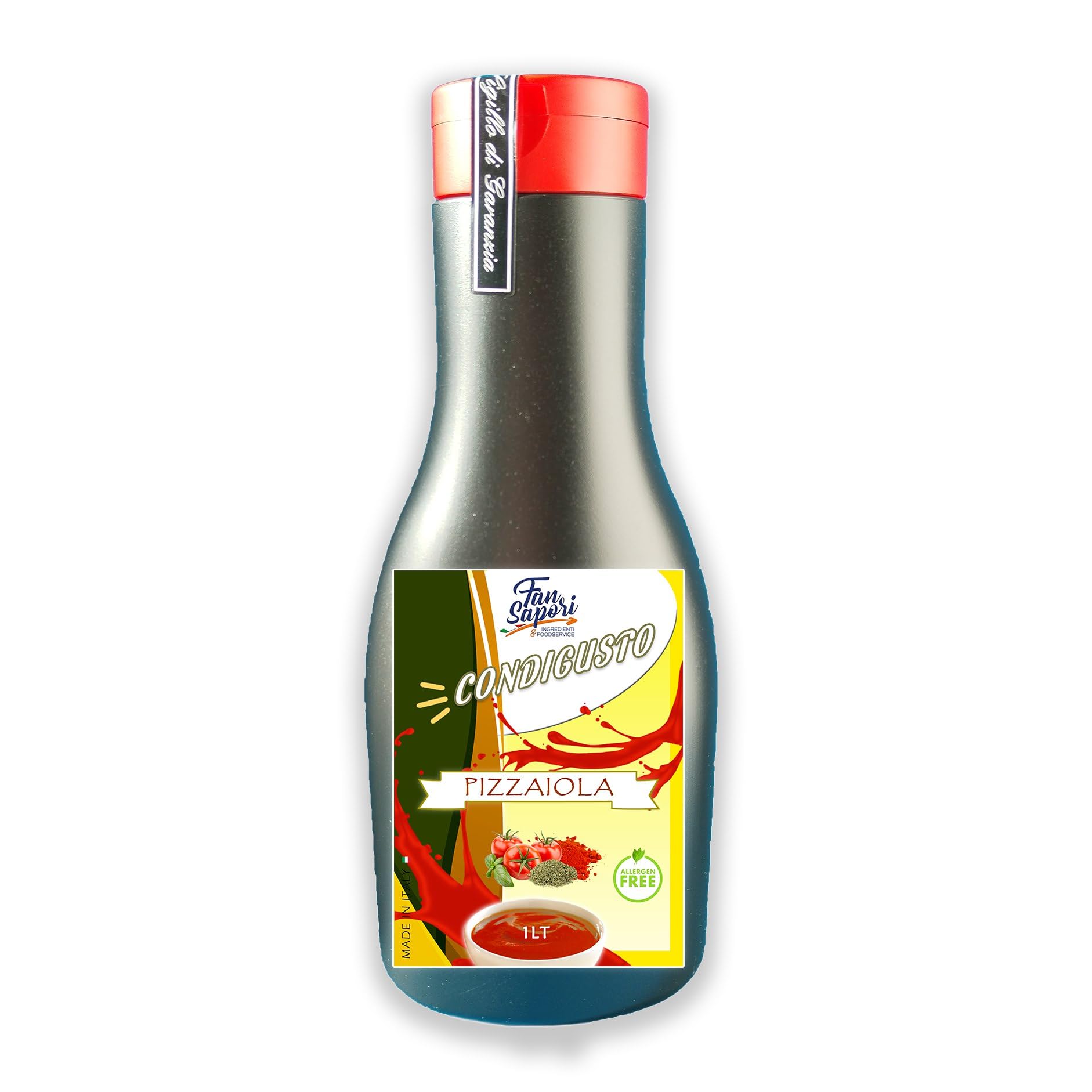 SALSA CONDIGUSTO FAN SAPORI - Pizza Flavor Pasta Sauce, 1 Liter Bottle - Perfect for Homemade Pizza, Pasta & Italian Dishes