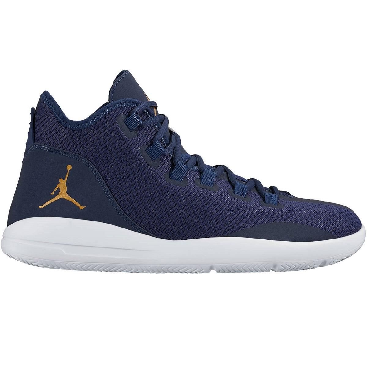 Nike Jordan Men's Reveal Mid Basketball Shoes - Navy/Platinum/Infrared 23 - High-Top Sneakers for Basketball, Streetwear & Casual Wear