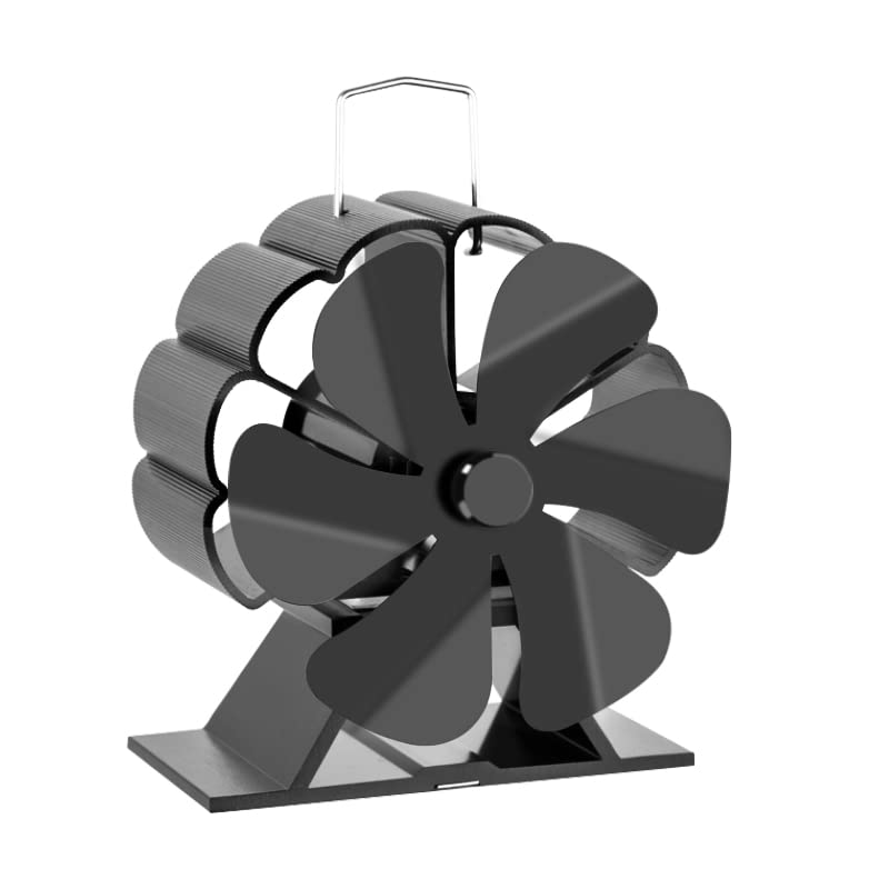 6 Blade Mini Black Heat Powered Stove Fan - Efficient Wood Burner Ecofan for Fireplace, Quiet & Eco-Friendly Home Heating, Perfect for Log Burners & Efficient Heat Distribution (Color: Stove Fan) - Ideal for Cozy Living Rooms, Cabins & Winter Heating