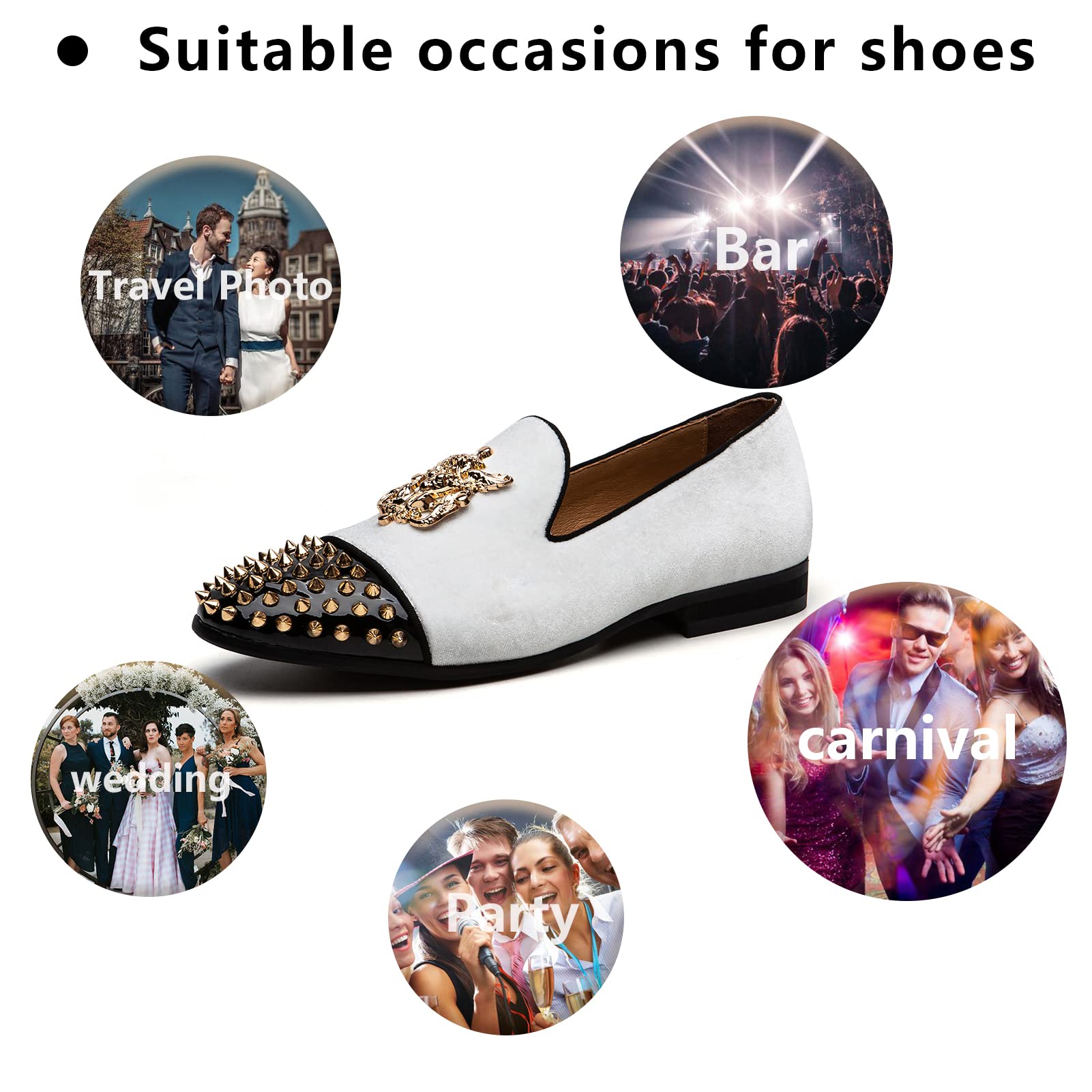 Meijiana Men's Velvet Loafers - Luxury Dress Shoes with Metal Embellishments for Party, Wedding & Formal Events | Comfortable Slip-On Loafers for Business & Evening Occasions