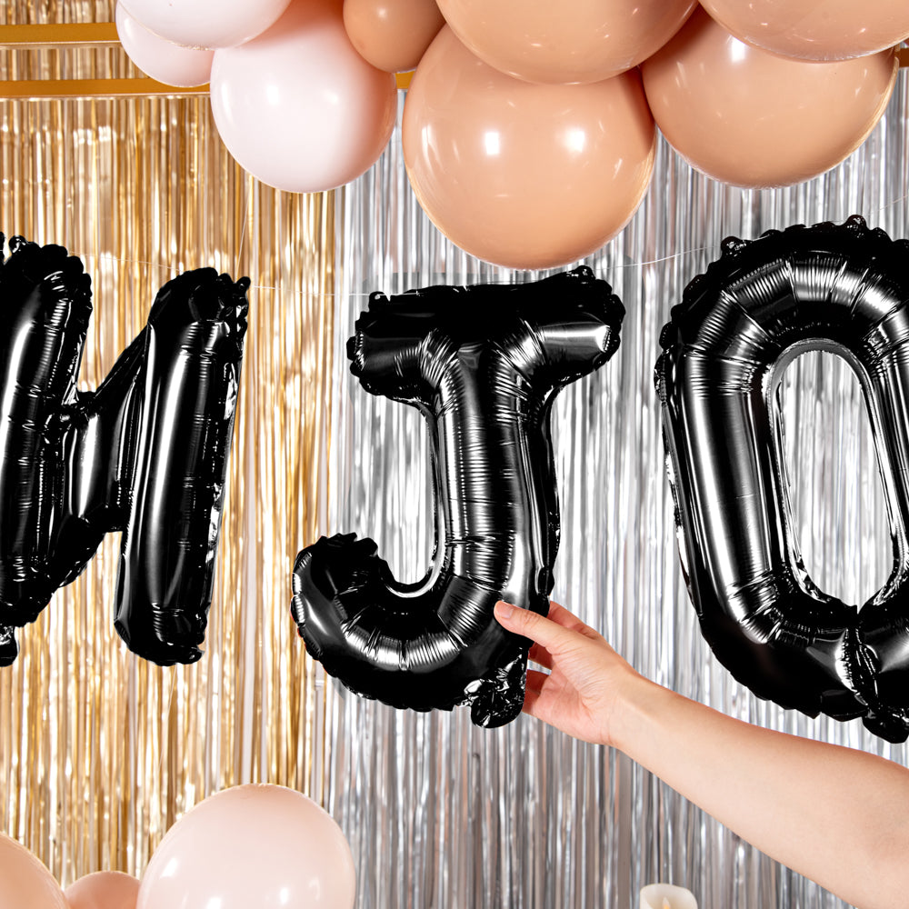 Balloonify Black Mylar Letter J Balloon - 16 Inch Large Foil Alphabet Balloon for Birthday Party Decorations, Baby Showers & Graduation Celebrations