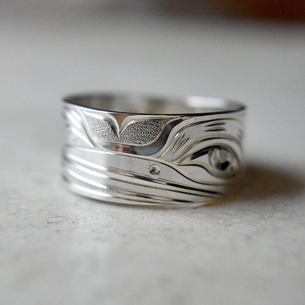 Flat & Tapered Totem Ring by Joe Descoteaux - Handcrafted Silver Stackable Ring for Women, Boho Jewelry - Perfect for Everyday Wear, Layering & Spiritual Style