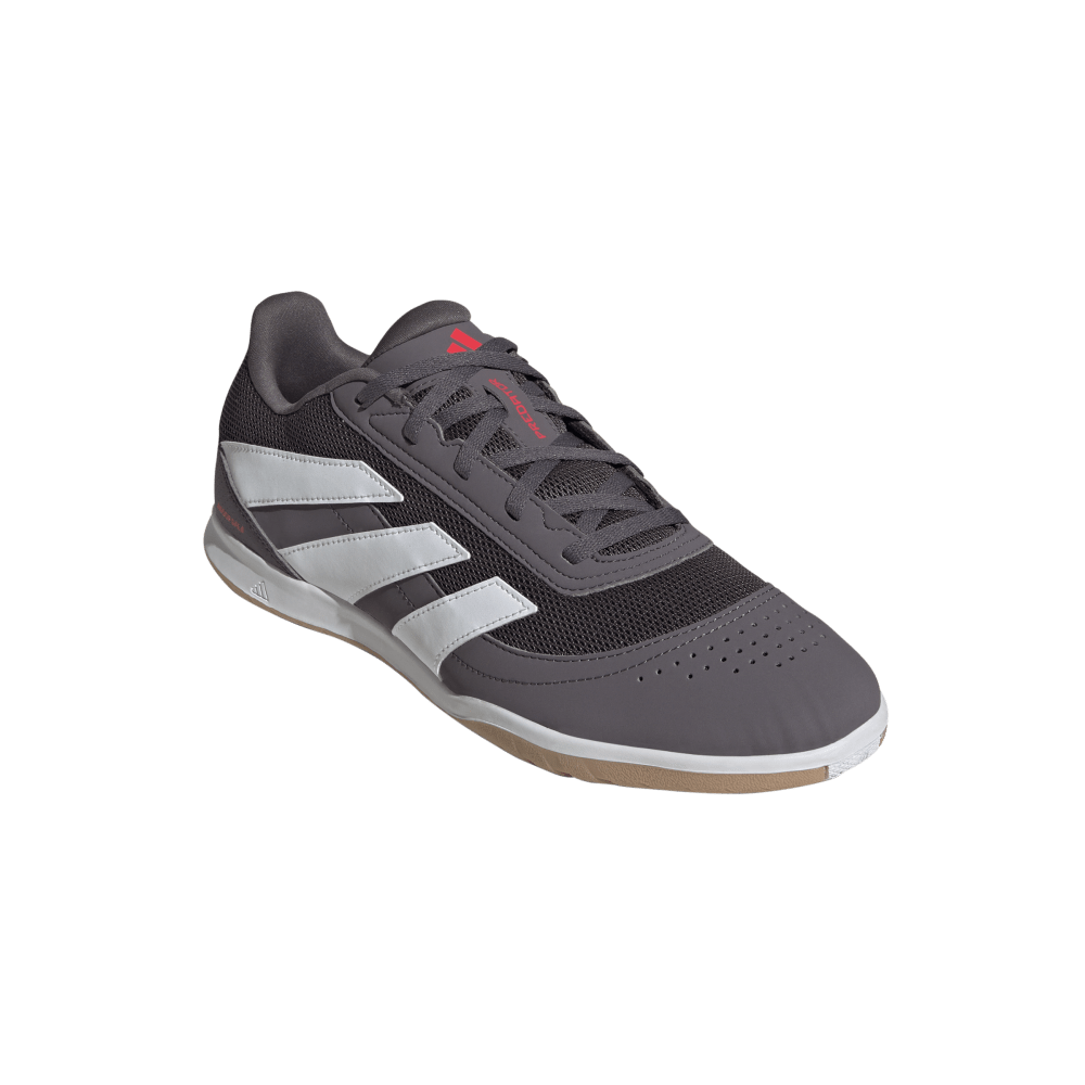 Adidas Predator Club IN Indoor Soccer Shoes for Men - Grey Strata/Cloud White/Lucid Red - Perfect for Futsal, Training & Indoor Football Games