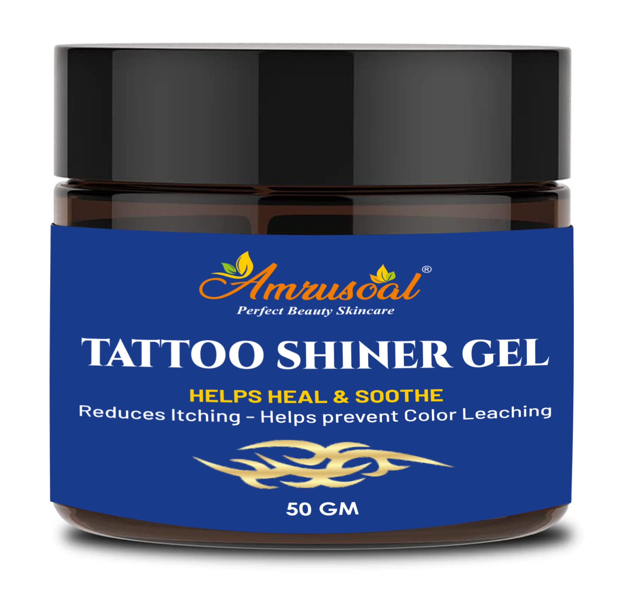 AMRUSOAL Tattoo Shiner Gel - 50g | Tattoo Aftercare Moisturizer for Healing & Shine | Perfect for Fresh & Healed Tattoos, Dry Skin Care