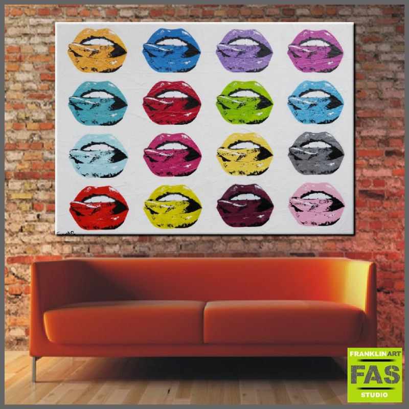 Urban Pop Lips Tongue Art Print - Trendy Wall Decor for Living Room, Bedroom & Office - Modern Pop Art Home Decoration