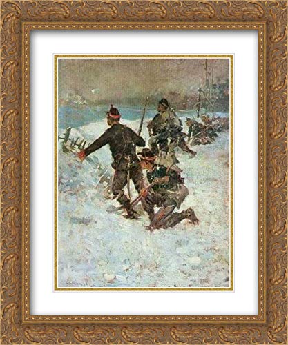 20x24 Gold Ornate Frame with Double Matted Museum Art Print by Stefan Luchian - Elegant Wall Decor for Living Room, Bedroom & Office