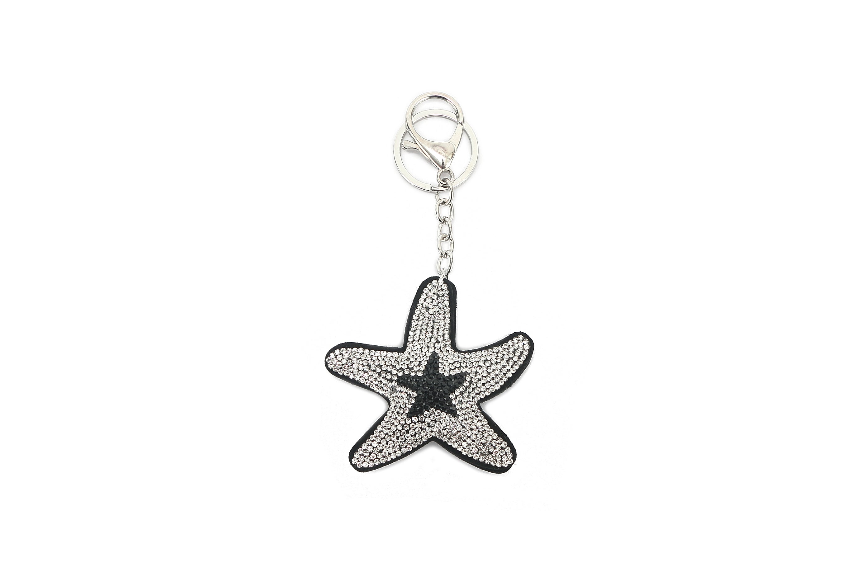 Crystal Starfish White Bag Charm - Elegant Beach-Themed Accessory for Handbags, Backpacks & Keychains | Perfect for Summer, Vacations & Coastal Fashion