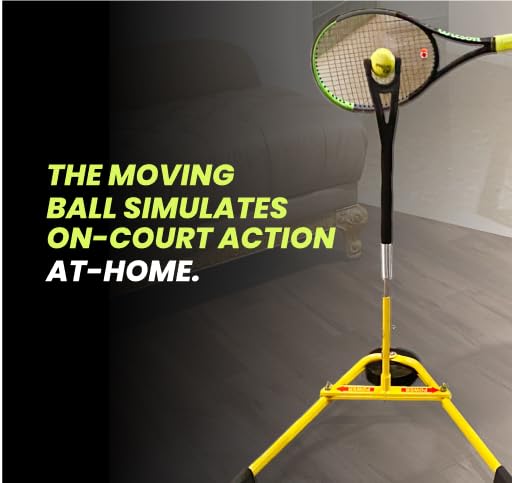 BILLIE JEAN KING'S Eye Coach Tennis Training Aid - Portable Home Practice System with Moving Ball Technology for All Ages (Kids, Adults, Juniors & Pros) - No Court or Ball Pickup Needed - Perfect for Indoor Drills, Backyard Training & Family Sports Activities