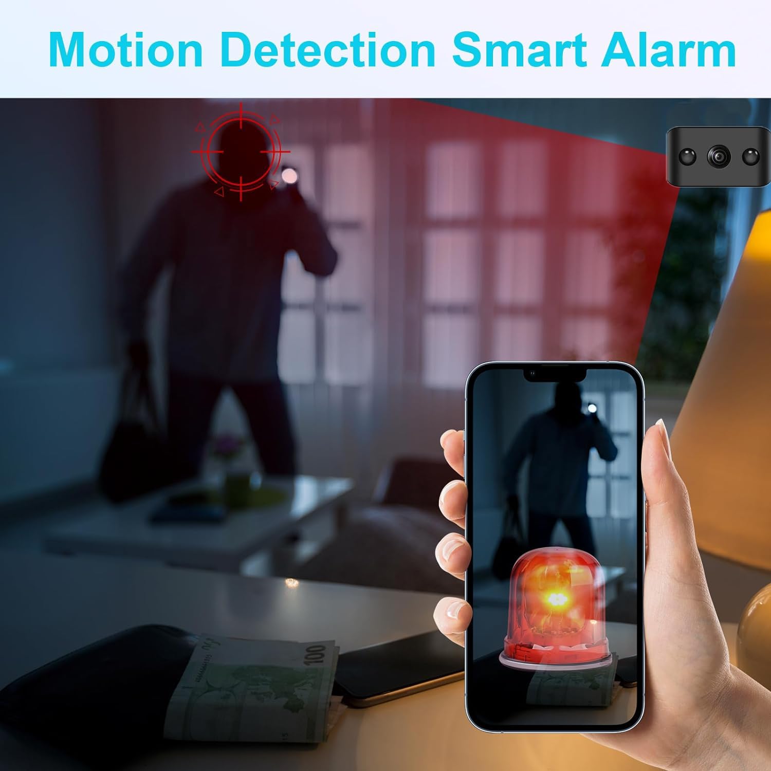 4K FHD Mini Wireless WiFi Security Camera - Smallest Indoor/Outdoor Home Surveillance, Pet & Nanny Cam with 120° Wide Angle & Night Vision (Works Without WiFi) - Perfect for Baby Monitoring, Pet Watching, and Home Security