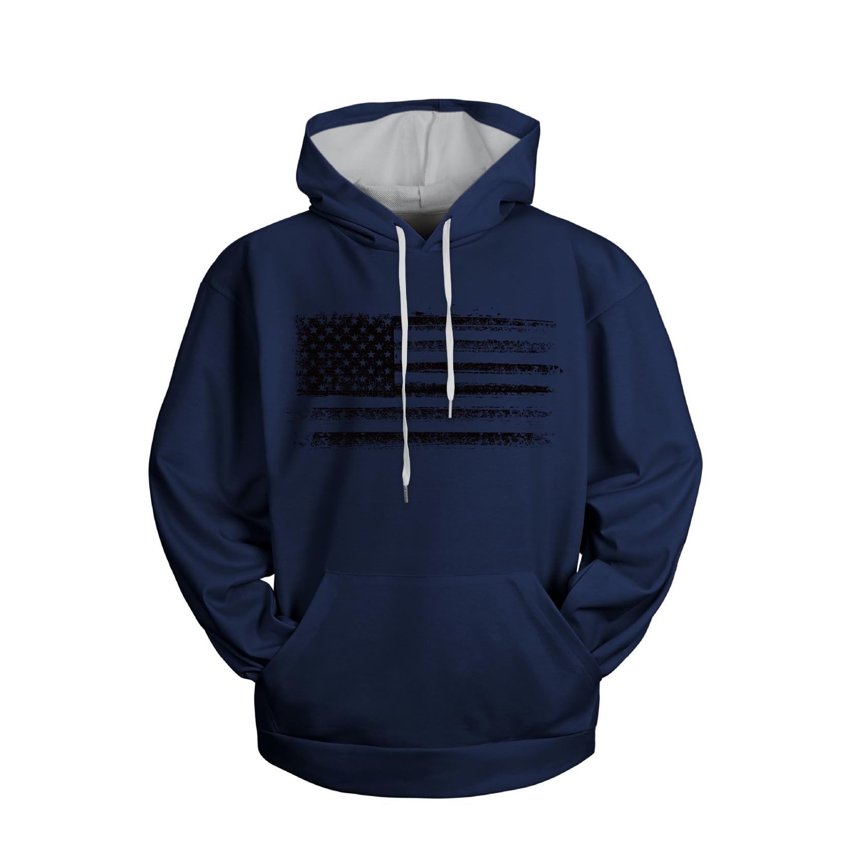 HYFOL Men's Graphic Hoodies - USA Flag Patriotic Long Sleeve Pullover Sweatshirt with Pocket | Casual Streetwear for Outdoor Activities & American Pride Events