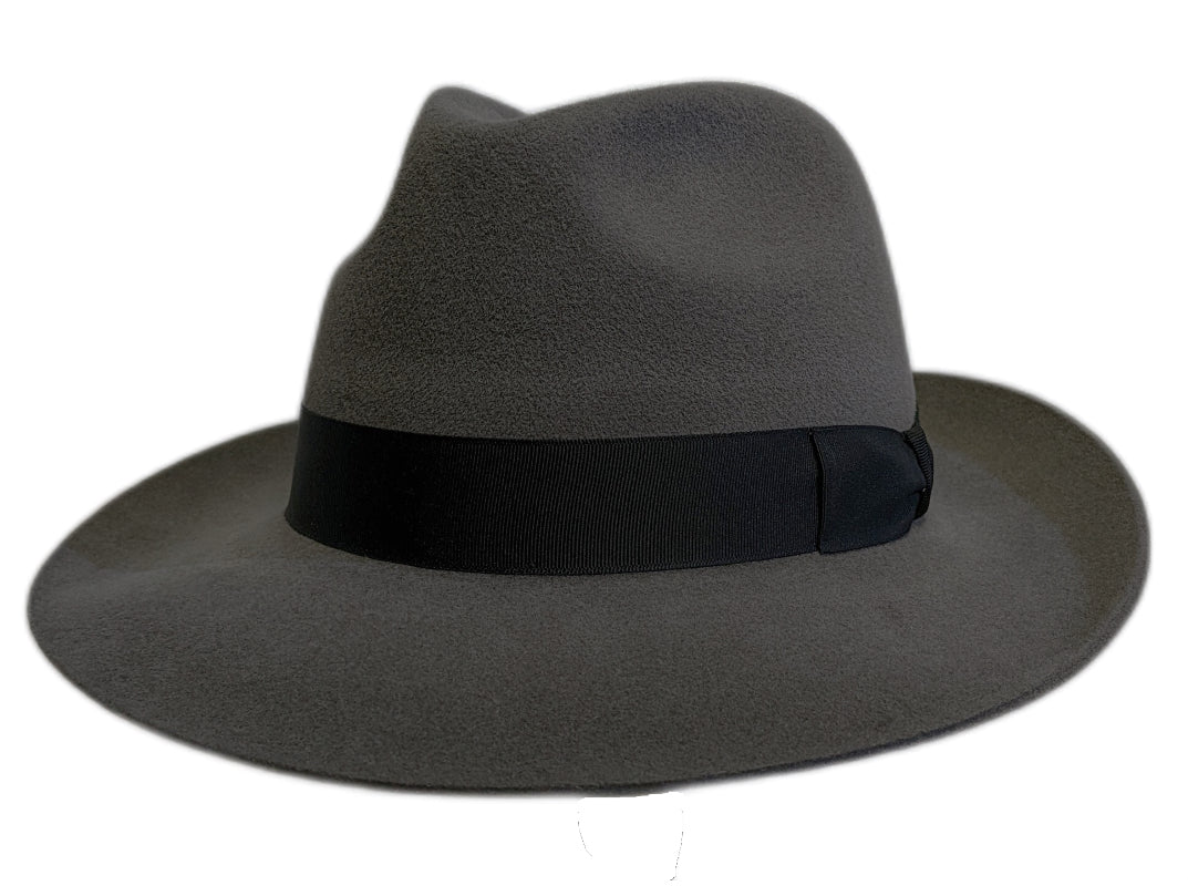 Stylish Mid Grey Velour Fedora Hat with Wide Brim - Classic Vintage Look for Men & Women - Perfect for Outdoor Events, Weddings, and Fashion Accessories