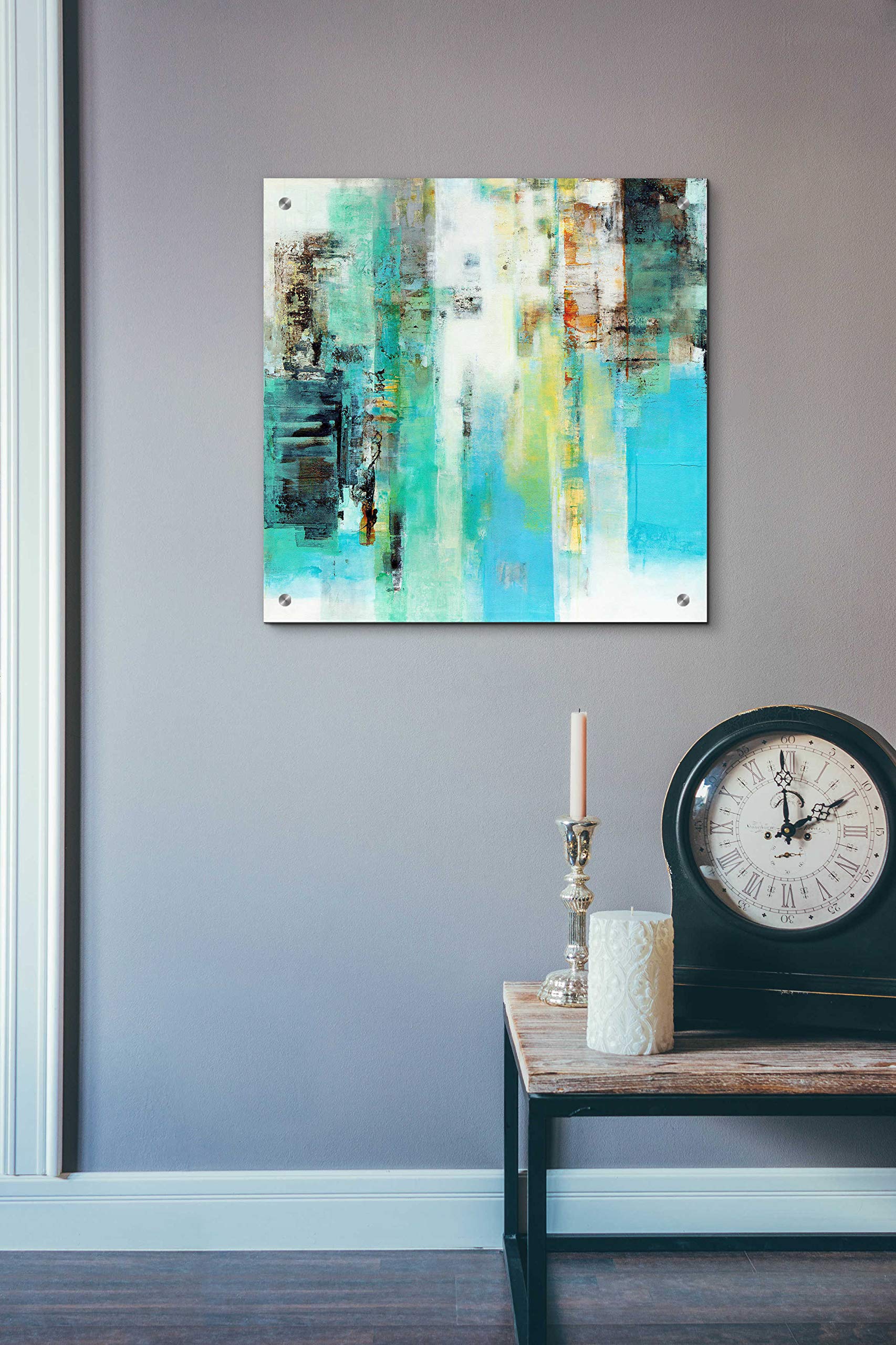 Epic Art 'Serie Caminos #22' by Ines Benedicto - 24x24 Inch Modern Acrylic Glass Wall Painting - Perfect for Living Room, Bedroom & Office Decor
