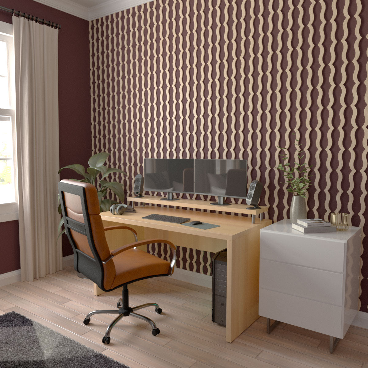Adjustable Wood Slat Wall Kit - DIY Modern Wooden Slat Panel for Home Decor, Bedroom, Living Room & Office Accent Wall Installation