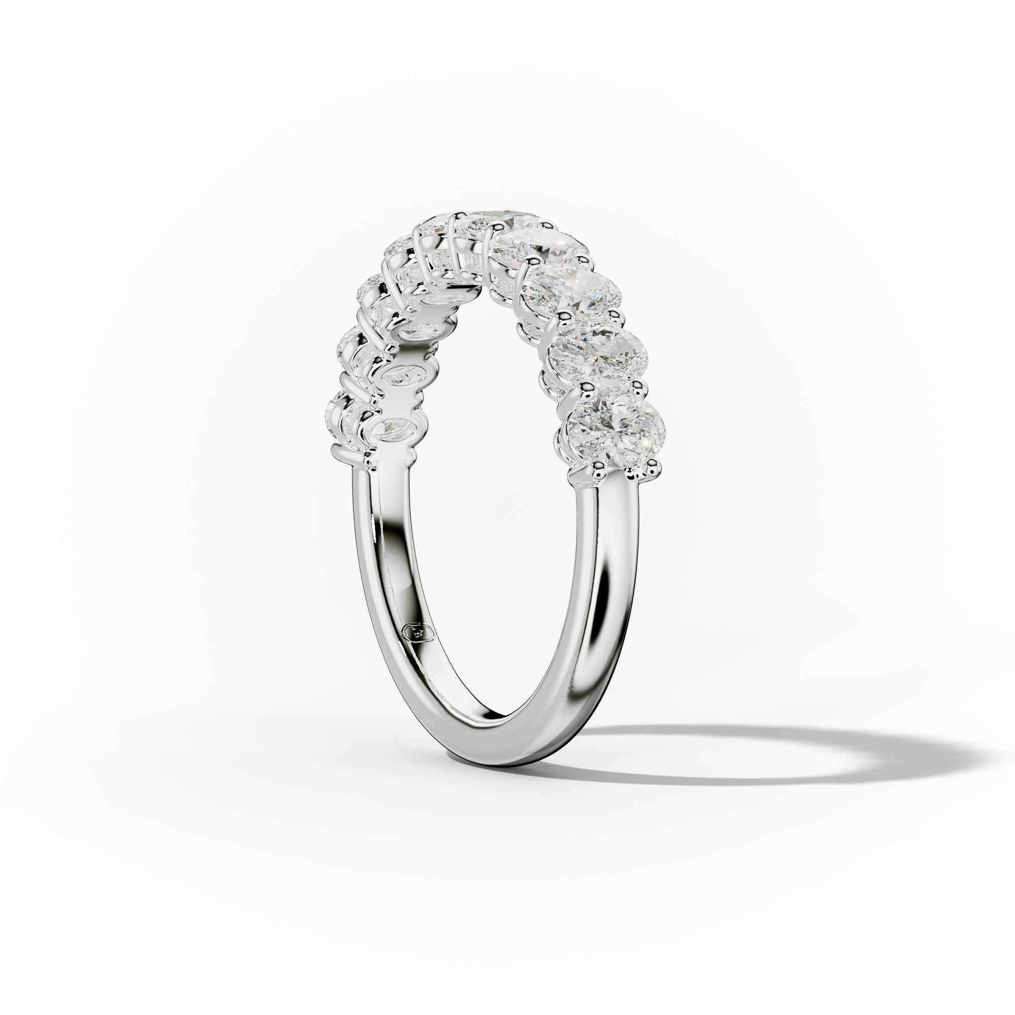 1.0 Carat Oval Diamond Anniversary Band for Women - 14K White Gold Wedding Ring - Elegant Stackable Band for Anniversary, Engagement, or Gift - Perfect for Special Occasions & Everyday Wear