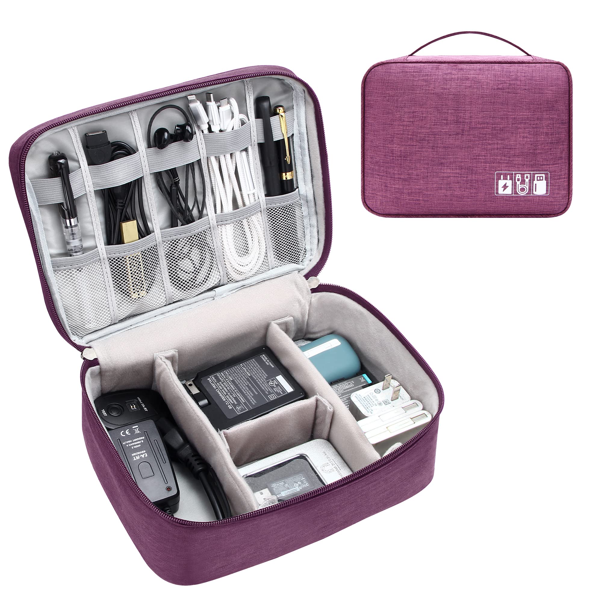 Waterproof Travel Cable Organizer Bag - Portable Electronics Accessories Case for Chargers, Cables & Small Gadgets | Perfect for Business Trips, Camping & Daily Commute
