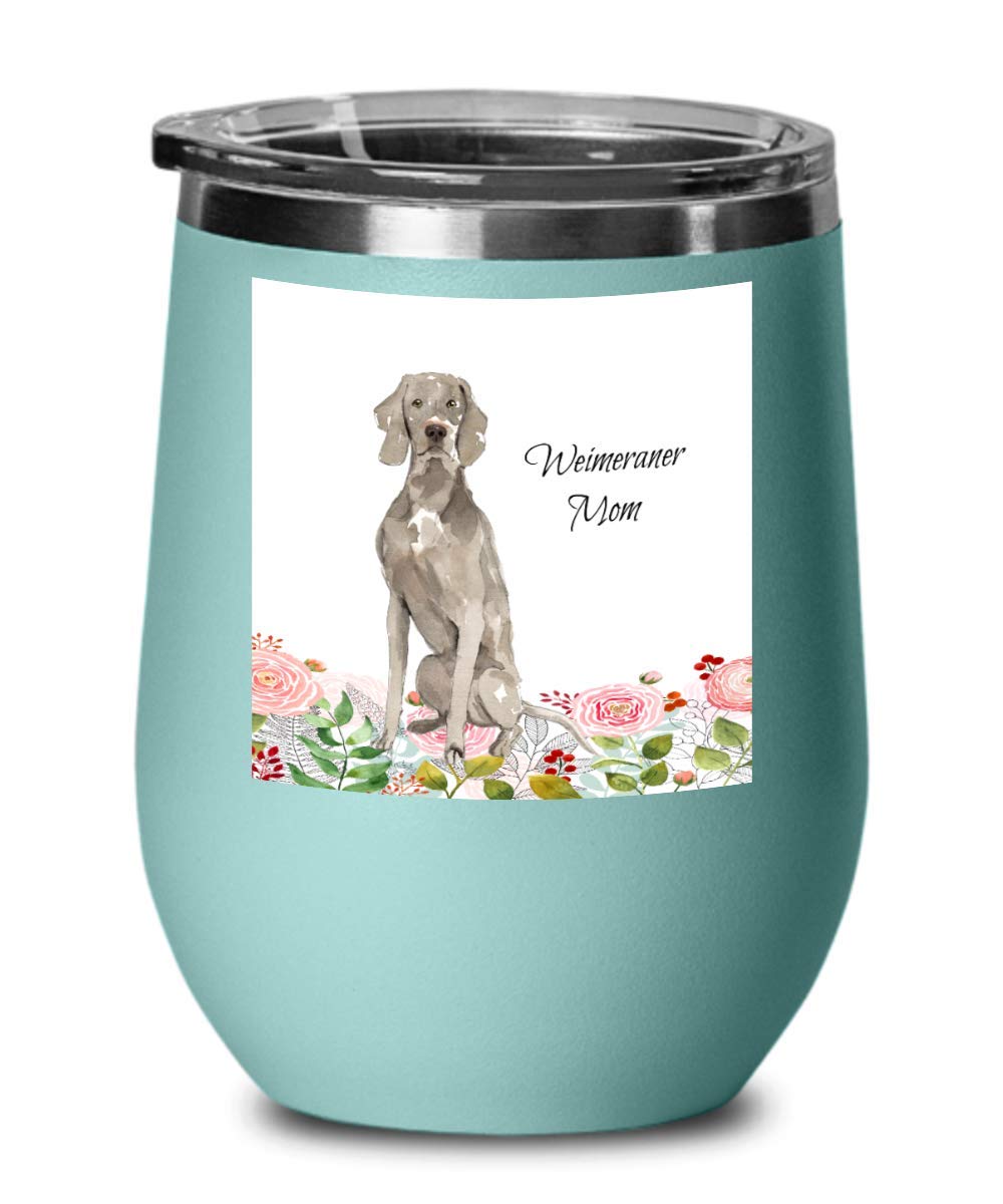 Weimaraner Mom Wine Tumbler - 20oz Insulated Stainless Steel Wine Glass for Dog Lovers - Perfect Gift for Weimaraner Owners, Dog Moms & Wine Enthusiasts - Great for Parties, Picnics & Relaxing at Home
