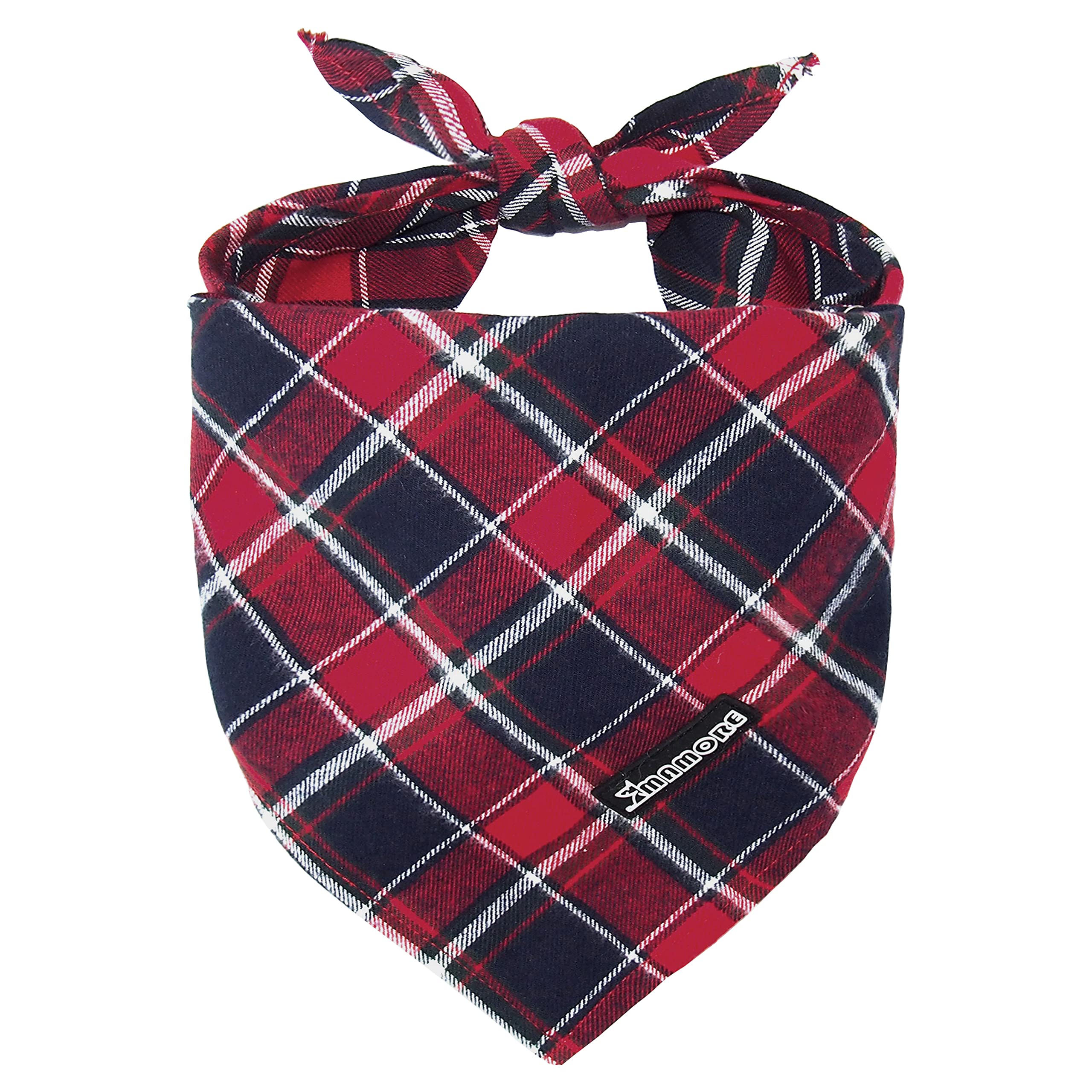 Adjustable Plaid Dog Bandanas - 1PC Soft Washable Cotton Triangle Bib Kerchief Scarf for Small Medium Large Dogs & Cats (Red & Blue, Small) - Perfect for Pet Fashion, Grooming, and Special Occasions