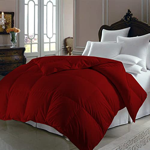 King Size Comforter Set - 5 Piece All Season Bedding with 1 Comforter & 4 Pillow Shams for King/California King Beds (90x104 Inches) | Burgundy Luxury Bed Set | Perfect for Master Bedrooms, Guest Rooms & Cozy Home Decor