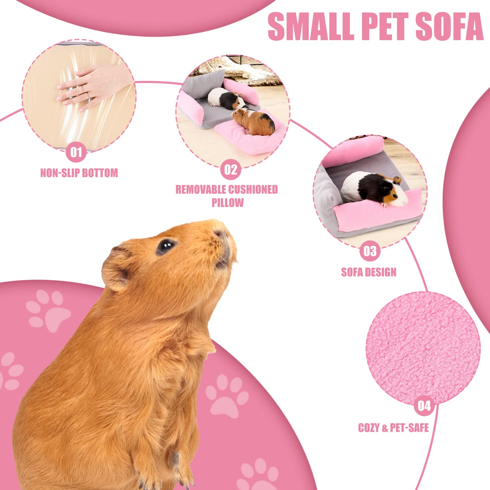 Cozy Guinea Pig Sofa with Removable Cushion - Perfect for Small Pets & Playtime