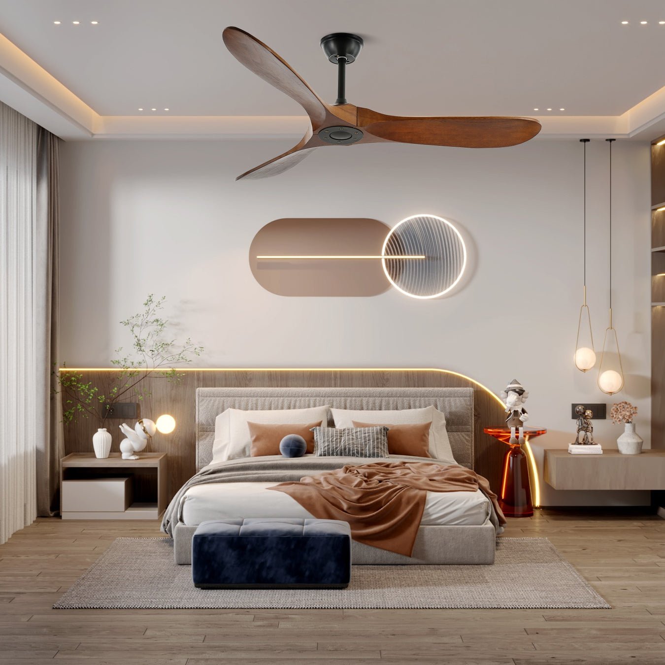 Aero Breeze 42/52 Inch Ceiling Fan with Remote Control - Energy Efficient Indoor Cooling for Living Room, Bedroom, and Office