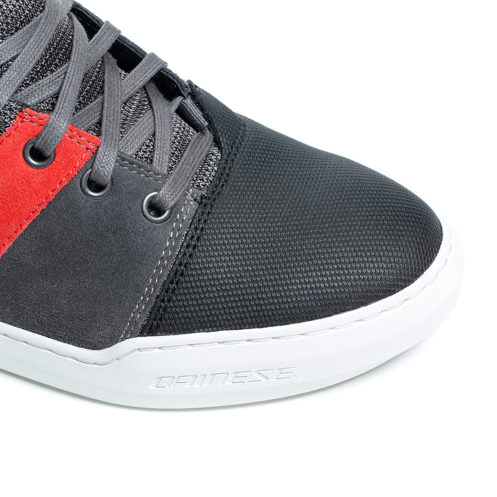 Dainese York Air Lady Shoes for Women - Breathable Comfort Sneakers in Phantom/Red, Size 38 | Perfect for Casual Wear, Walking & Light Sports Activities