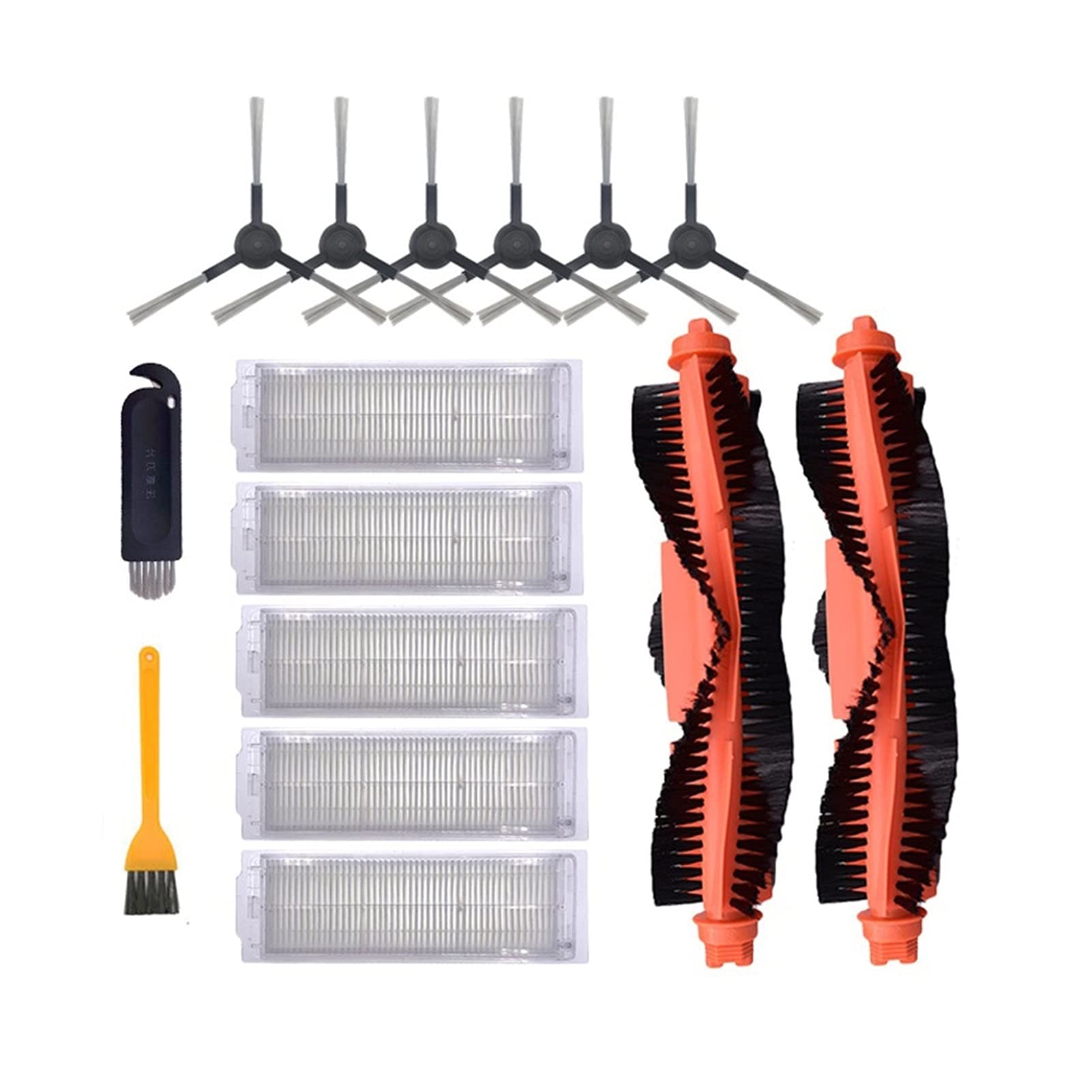 15Pcs Robot Vacuum Cleaner Replacement Parts Kit - Side Brushes, Mop Cloths & HEPA Filters Compatible with Xiaomi Mijia STYJ02YM | Essential Accessories for Robotic Vacuum Maintenance & Cleaning Performance | Perfect for Home, Office & Pet Hair Cleaning