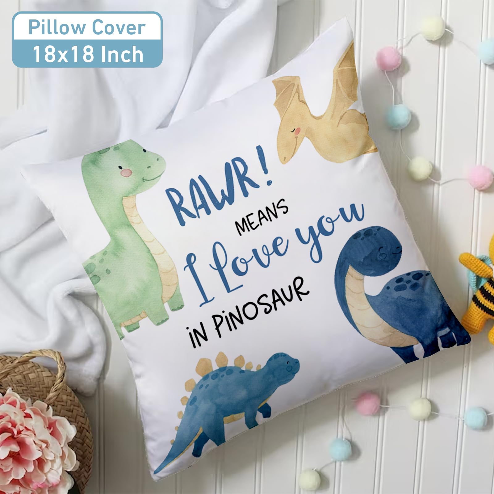 Custom Personalized Dinosaur Baby Crib Bedding Set - 5 Piece Nursery Set with Round Rug & Blanket for Newborn Girls | Perfect Baby Shower Gift & Nursery Decor for Dinosaur-Themed Rooms