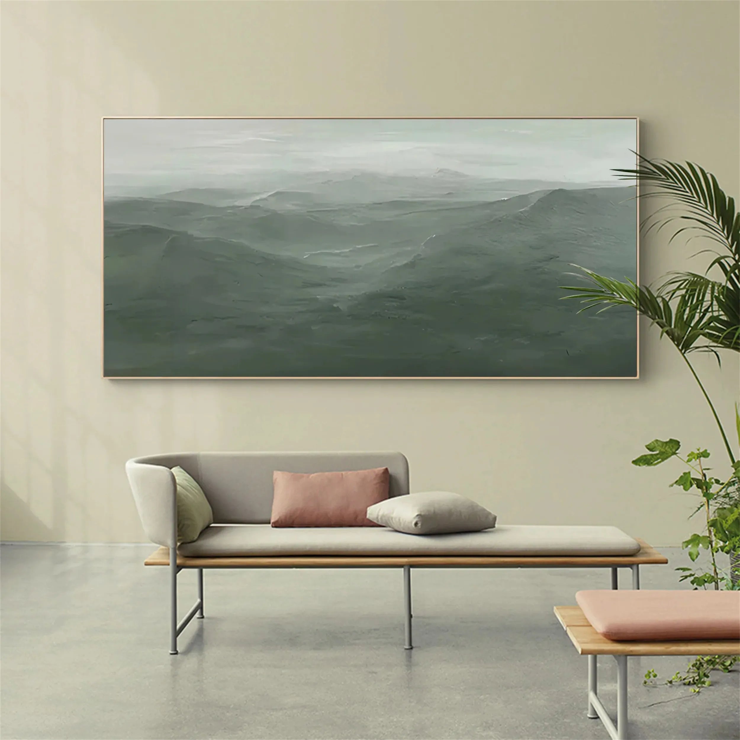 Blue & Green Abstract Wall Art Canvas Print #BG018 - Modern Home Decor for Living Room, Bedroom & Office