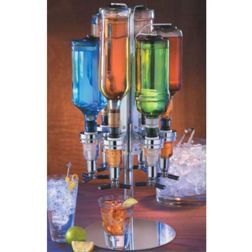 6-Bottle Wall Mounted Liquor Dispenser - Aluminum Alloy & ABS Portable Beverage Rack for Wine, Cocktail, Beer & Alcohol Bottles (25ml) - Perfect for Home Bars, Restaurants & Parties