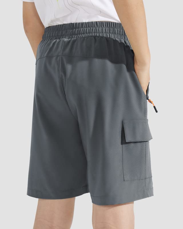 **Boys Cargo Shorts - Lightweight Quick-Dry Athletic Shorts for Outdoor, Golf & Hiking with Zipper Pockets | Perfect for Summer Sports & Active Play**