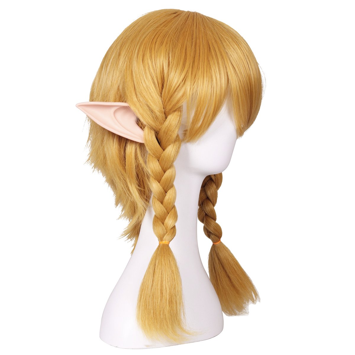 ColorGround Long Golden Braided Cosplay Wig with Elf Ears - Perfect for Fantasy Costumes, Renaissance Fairs & Halloween Costume Accessories